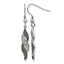 Stainless Steel Polished & Antiqued Black Cubic Zirconia Drop Dangle Earrings for Women