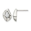 Stainless Steel Polished Cubic Zirconia Button Earrings for Women