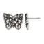 Stainless Steel Polished & Antiqued Button Earrings for Women