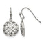 Stainless Steel Polished Flower Cubic Zirconia Drop Dangle Earrings for Women