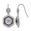 Stainless Steel Polished & Antiqued Cubic Zirconia Drop Dangle Earrings for Women