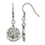 Stainless Steel Polished Textured Drop Dangle Earrings for Women