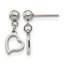 Stainless Steel Polished Heart Drop Dangle Earrings for Women
