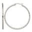 Stainless Steel Polished Textured Hoop Earrings for Women