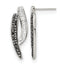 Stainless Steel Polished Black Crystal Drop Dangle Earrings for Women