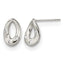 Stainless Steel Polished Teardrop Crystal Button Earrings for Women