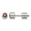 Stainless Steel Polished Red Cubic Zirconia Birthstone Stud Earrings