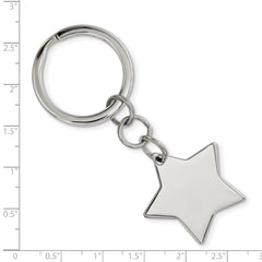 Chisel Stainless Steel Polished Star Key Ring