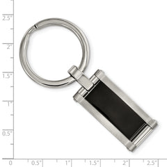 Chisel Stainless Steel Brushed and Polished Black Acrylic Key Ring