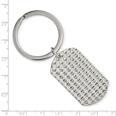 Chisel Stainless Steel Polished and Textured Reversible Key Ring