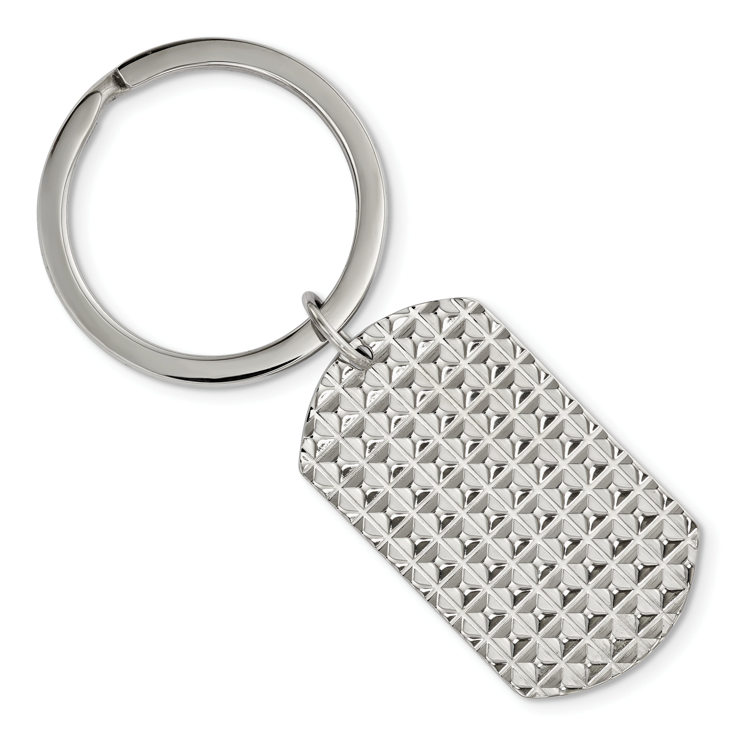 Chisel Stainless Steel Polished and Textured Reversible Key Ring
