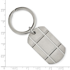 Chisel Stainless Steel Brushed Grooved Key Ring