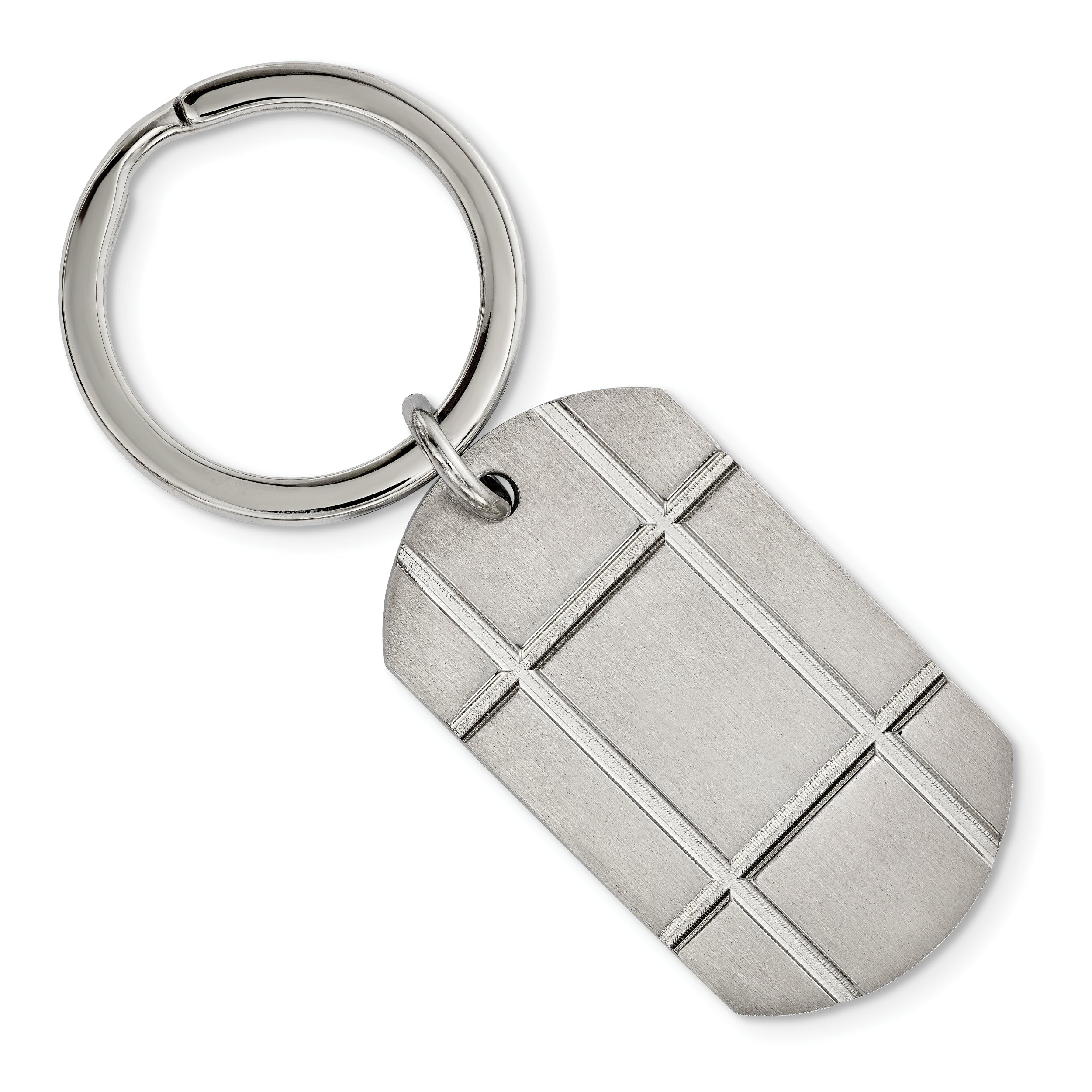 Chisel Stainless Steel Brushed Grooved Key Ring