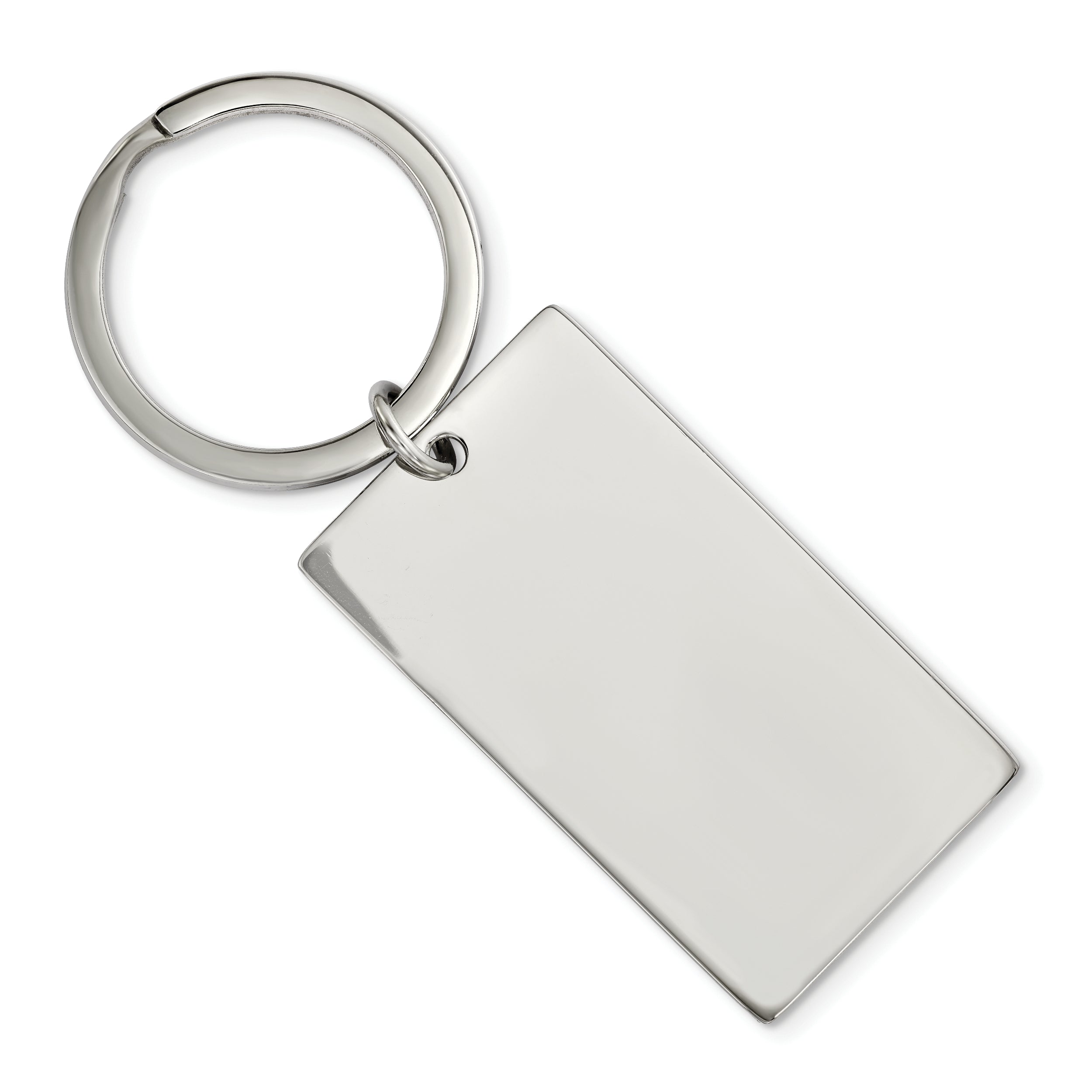 Chisel Stainless Steel Brushed and Polished 1.85mm Rectangle Reversible Key Ring