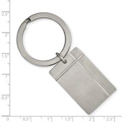 Chisel Stainless Steel Brushed and Grooved Key Ring