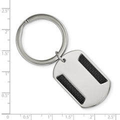 Chisel Stainless Steel Polished Black Carbon Fiber Inlay Key Ring