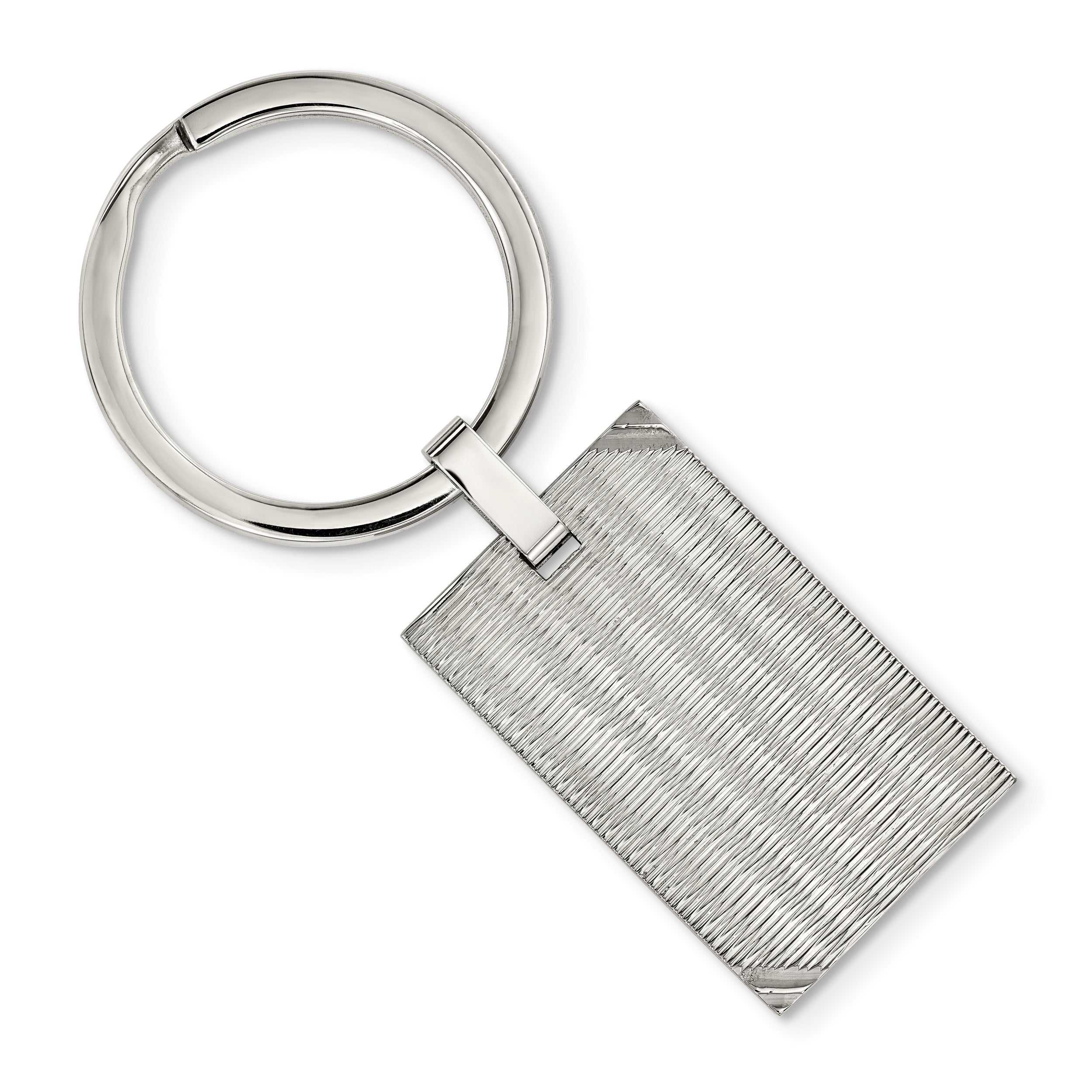 Chisel Stainless Steel Polished and Textured Key Ring