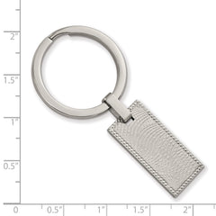 Stainless Steel Polished and Textured Rectangular Key Ring