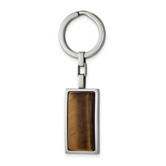 Chisel Stainless Steel Polished Tiger's Eye Key Ring