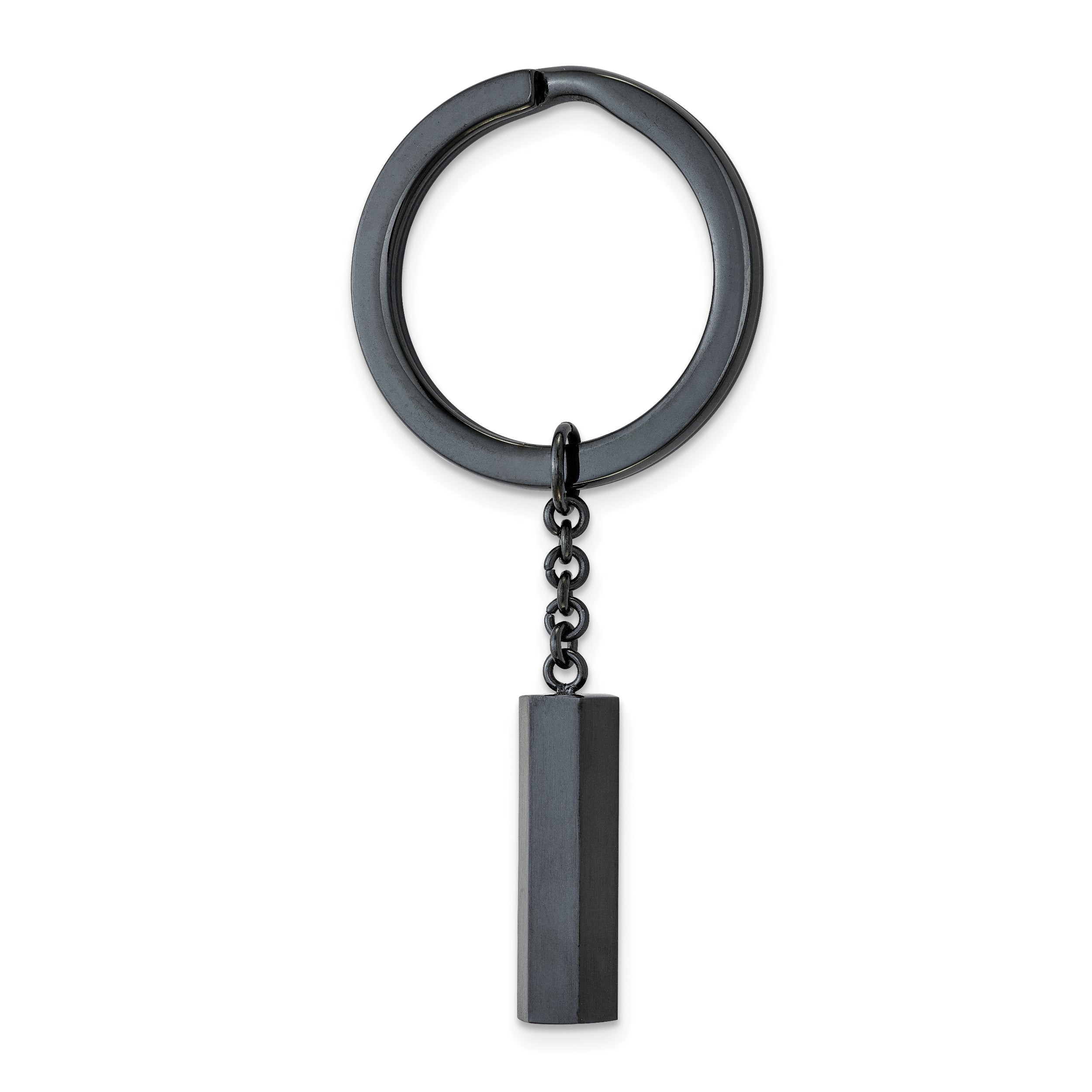 Chisel Stainless Steel Brushed and Polished Dark Grey IP-plated Key Ring