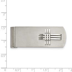 Chisel Stainless Steel Brushed and Polished Cross Money Clip