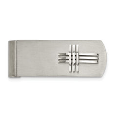 Chisel Stainless Steel Brushed and Polished Cross Money Clip