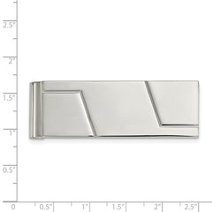 Chisel Stainless Steel Polished Grooved Money Clip