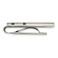 Chisel Stainless Steel Polished Black Carbon Fiber Inlay Money Clip