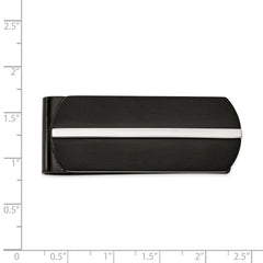 Chisel Stainless Steel Brushed and Polished Black IP-plated Money Clip