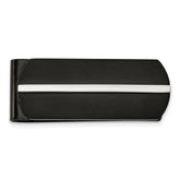 Chisel Stainless Steel Brushed and Polished Black IP-plated Money Clip