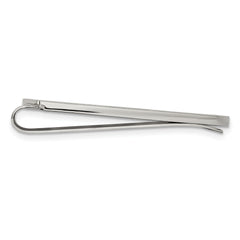 Chisel Stainless Steel Brushed and Polished with Black CZ Money Clip