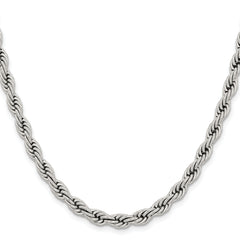 Chisel Stainless Steel Polished 6mm 24 inch Rope Chain