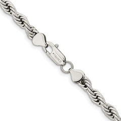 Chisel Stainless Steel Polished 6mm 24 inch Rope Chain