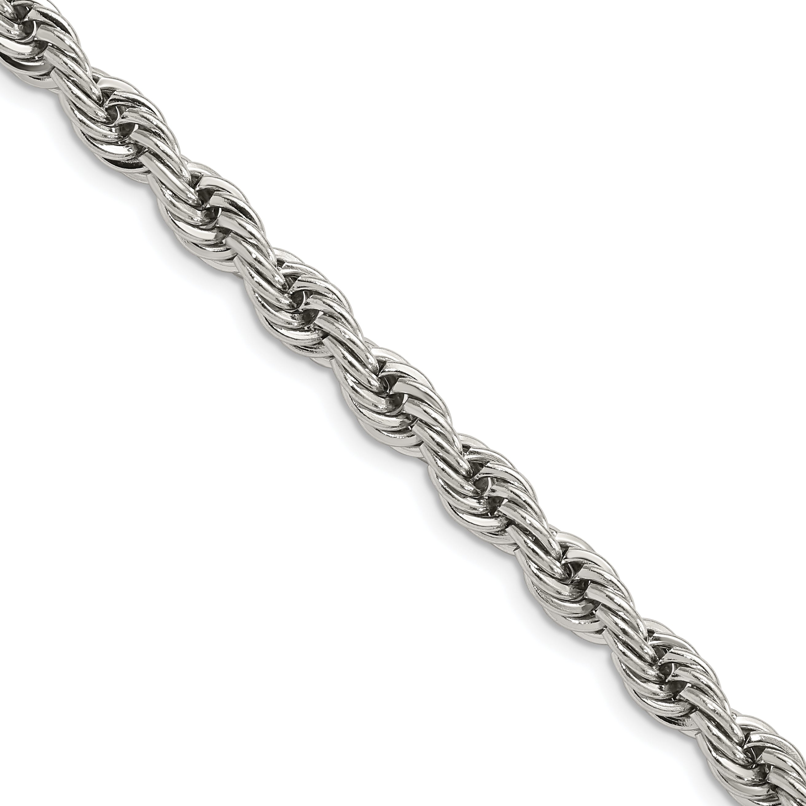 Chisel Stainless Steel Polished 6mm 24 inch Rope Chain