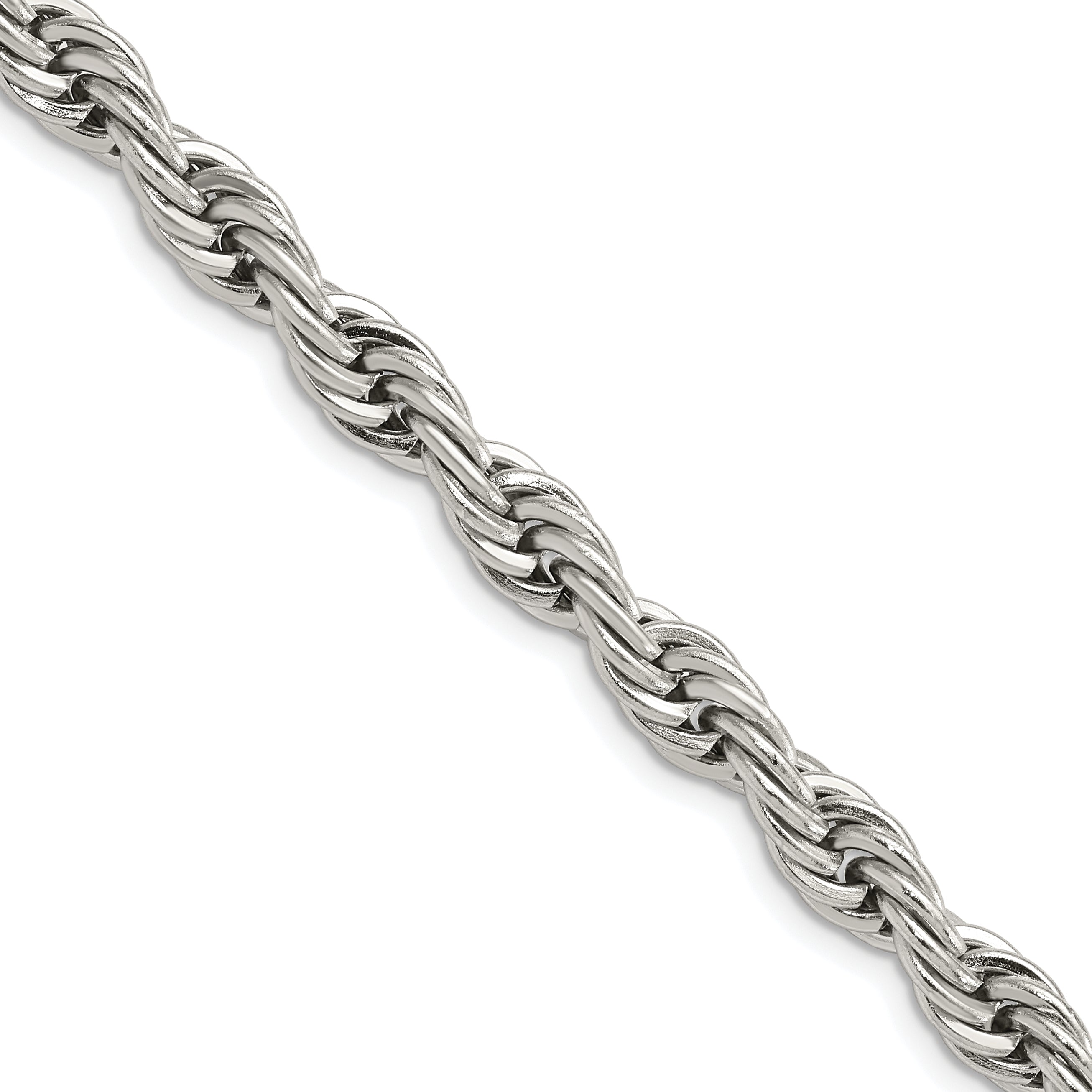 Chisel Stainless Steel Polished 7mm 22 inch Rope Chain