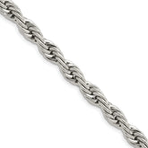 Chisel Stainless Steel Polished 7mm 22 inch Rope Chain