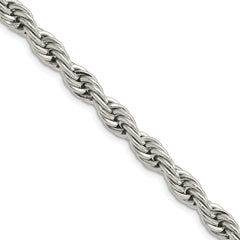 Chisel Stainless Steel Polished 7mm 22 inch Rope Chain