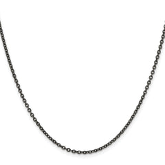 Chisel Stainless Steel Oxidized 18 inch Cable Chain