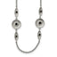 Black Onyx Necklace in Stainless Steel, 3mm Textured, 34 Inch - Sophia Jewelers