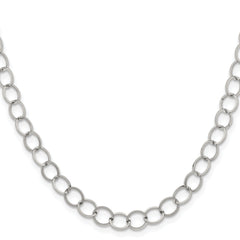 Stainless Steel Polished 8mm Circle Link 30in Necklace