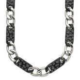 Chisel Stainless Steel Polished Black IP-plated Link 24 inch Necklace