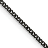 Chisel Stainless Steel Polished Black IP-plated 2.25mm 24 inch Round Curb Chain
