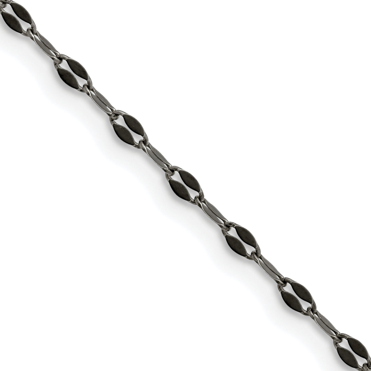 Chisel Stainless Steel Oxidized 2.5mm 20 inch Fancy Chain