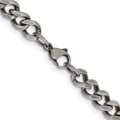 Chisel Stainless Steel Oxidized 7.5mm 22 inch Curb Chain