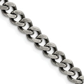 Chisel Stainless Steel Oxidized 7.5mm 22 inch Curb Chain