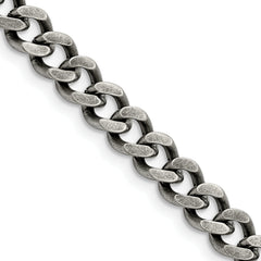 Chisel Stainless Steel Oxidized 7.5mm 22 inch Curb Chain