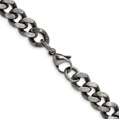 Chisel Stainless Steel Oxidized 9.25mm 22 inch Curb Chain