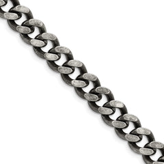 Chisel Stainless Steel Oxidized 9.25mm 22 inch Curb Chain