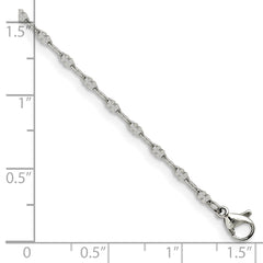 Chisel Stainless Steel Polished 9.5 inch Fancy Link Chain Anklet
