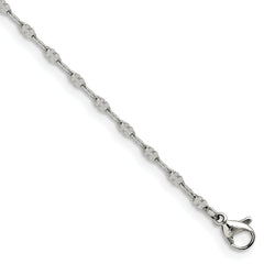 Chisel Stainless Steel Polished 9.5 inch Fancy Link Chain Anklet
